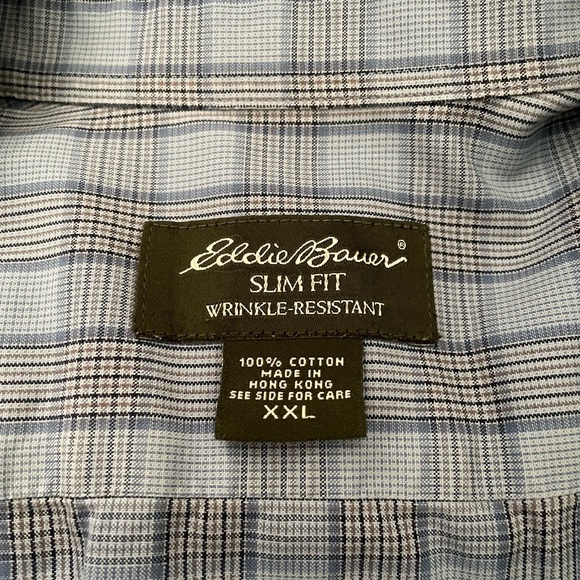 Mens 2XL Eddie Bauer Long Sleeve Shirt Wrinkle Resistant - Picture 2 of 3